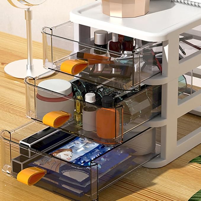 Desktop Mini Cabinet for Kitchen Seasoning Storage Three-layer Pull-out Organizer for Office and Home Use and Practical Design for Tidy Spaces
