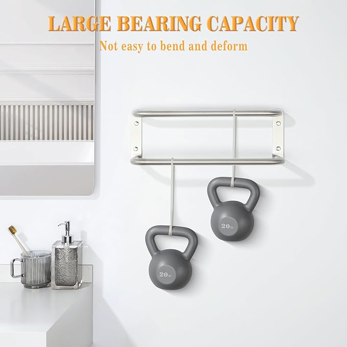 Alise Double Towel Bar,16 Inch Towel Racks for Bathroom, SUS304 Stainless Steel Towel Bar for Bathroom Wall,Quick Drying Bathroom Towel Holder Bath Towel Hanger,Brushed Nickel
