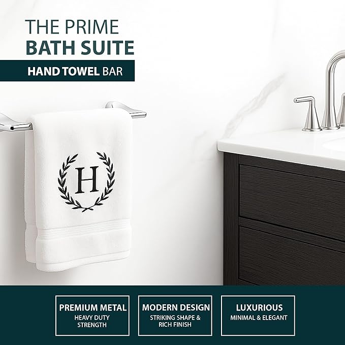 Mega Handles Bathroom Towel Holder Set - 4 Pieces Bathroom Accessories Sets - Heavy Duty Bathroom Accessory Set, 25'' Towel Bar, Robe Hooks & Toilet Paper Holder Wall Mounted - Polished Chrome Suite