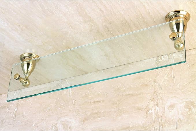 Kingston Brass BA1759PB Heritage Glass Shelf, Polished Brass, 2-1/2"