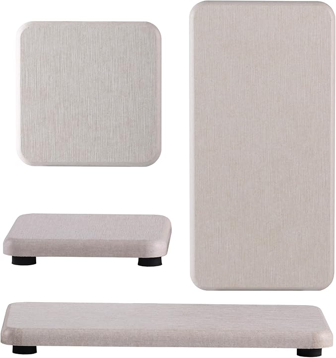 NiuYichee Set of 4 Water Absorbent Diatomite Coasters, Diatomaceous Earth Kitchen Soap Dish, Bathroom Trays, Water Absorbing Stone Used for Hand Soaps & Plants & Toiletries in The Modern Home