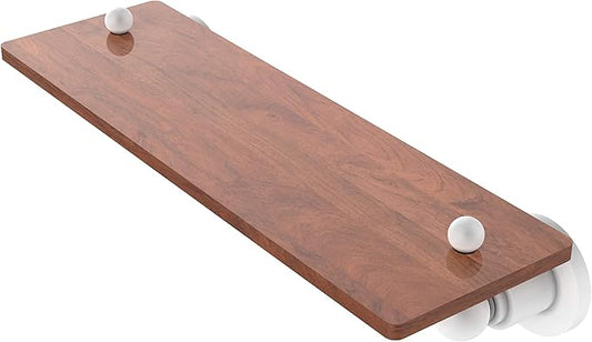 Allied Brass AP-1-16-IRW Astor Place Collection 16 Inch Solid IPE Ironwood Wood Shelf, Matte White