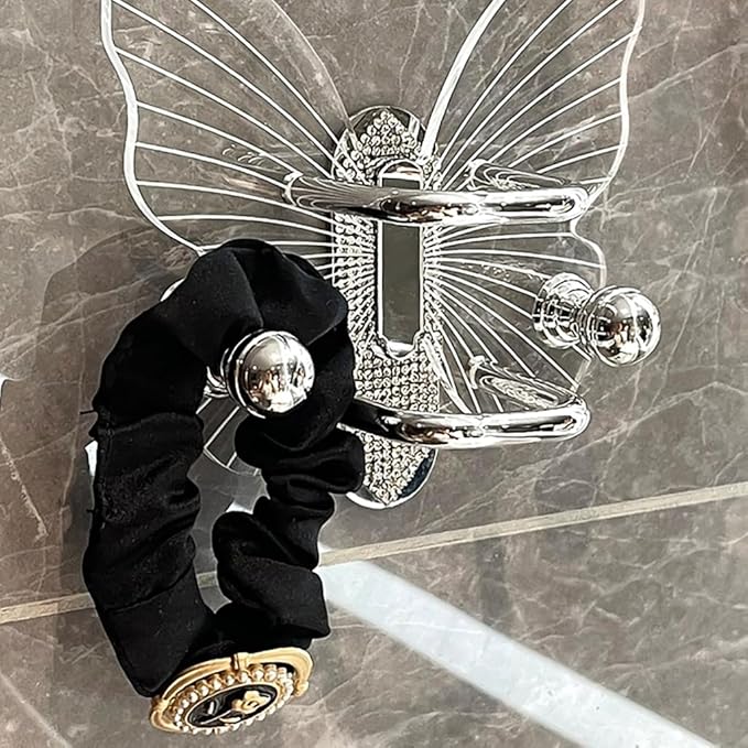 Multipurpose Sturdy Acrylic Butterfly Combs Holder Space Saving Wall Shelf for Bathroom Accessories Home Organization
