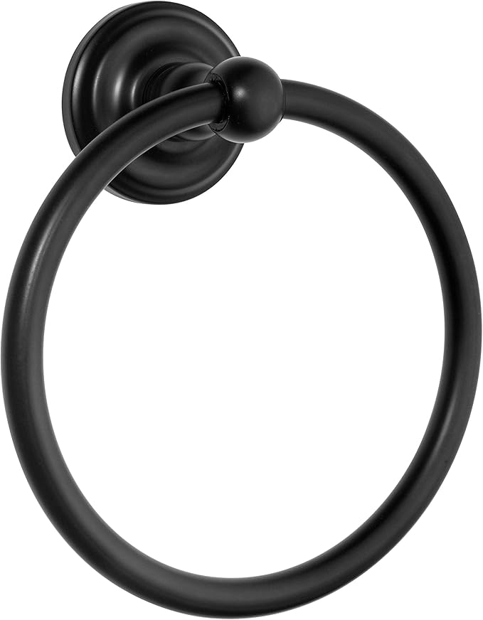 Designers Impressions Royal Series Black Towel Ring: MBA5524