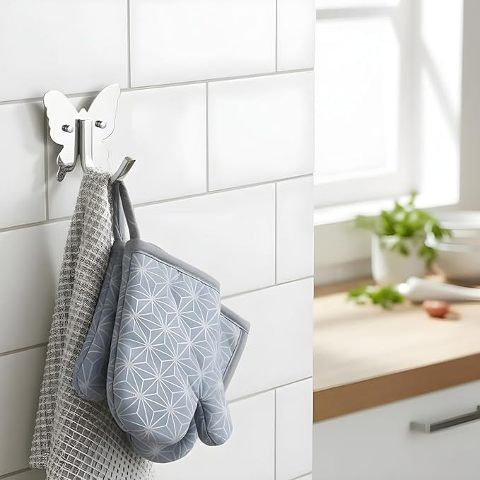 Roshan Handcrafted and Hand Polished Multi Purpose Towel Rack, Rust Proof and Peel Resistant Towel Shelf, Includes 2 Handmade Hooks (6-Piece Silver)