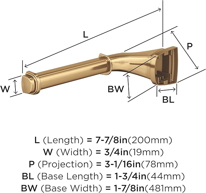 Amerock BH36031CZ | Champagne Bronze Single Post Toilet Paper Holder | 7-7/8 in. (200 mm) Length Toilet Tissue Holder | Revitalize | Bath Tissue Holder | Bathroom Hardware | Bath Accessories