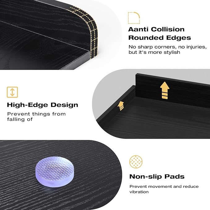 Washer Dryer Countertop, Washer Dryer Topper, Solid Wood Washers and Dryers Countertop, 54" Width x 27.5" Depth Laundry Countertop for Laundry Room Organization and Storage,Black