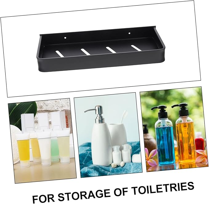 Wall Mounted Bathroom Storage Rack Nail-Free Aluminum Organizer Shelf for Toiletries Stylish Bathroom Shelf Easy Installation for Small Spaces