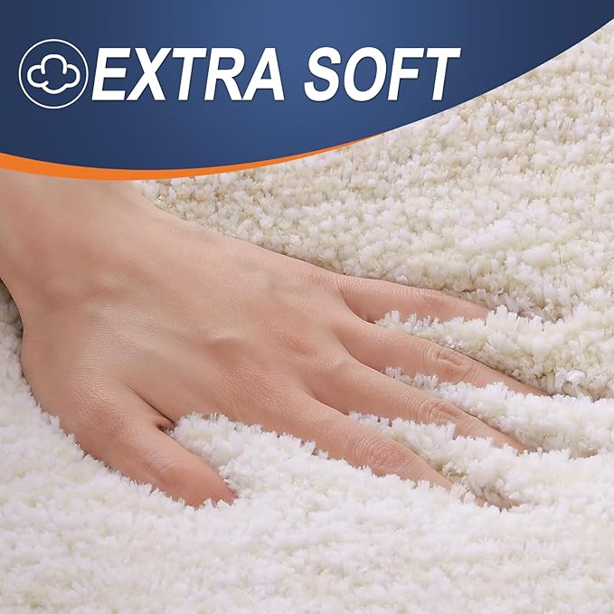 OLANLY Bathroom Rugs Mat 34x21, Extra Soft Absorbent Microfiber Bath Rugs, Rubber Backing, Quick Dry, Machine Washable Bath Mats for Bathroom Floor, Tub and Shower, Home Decor Accessories, Light Beige