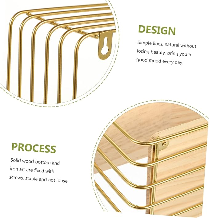 PRETYZOOM Double-Layer Bathroom Storage Rack Space-Saving Over Toilet Organizer Easy to Install Elegant Design for Toilets and Bathrooms Gold Finish Wall-Mounted Cosmetic Shelf