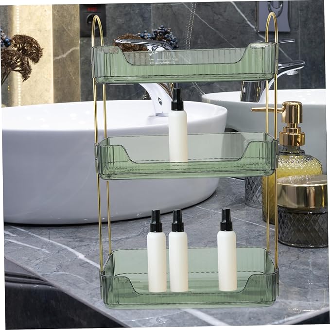 OUNONA Bathroom Tiered Organizer Shelf for Cosmetics Storage Rack for Bathroom Countertop Versatile Dresser Storage Holder for Toiletries and Sundries