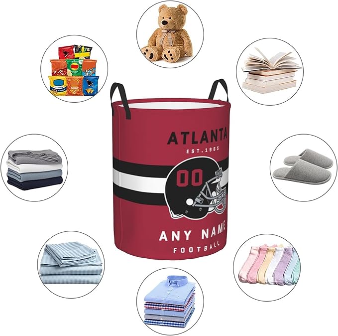 Custom Arizona Laundry Hamper - Personalized Football Style Laundry Basket - Customized Name and Number - Dirty Clothes Hamper Waterproof Large Capacity Hamper for Bedroom Bathroom Living Room