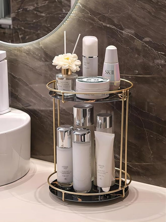 Gold Storage Rack, Bathroom Table Shelf, Perfume Tray, Beautiful Appearance, Super Capacity, Complete Your Daily Storage (QS-20-1) (QS-19-1)