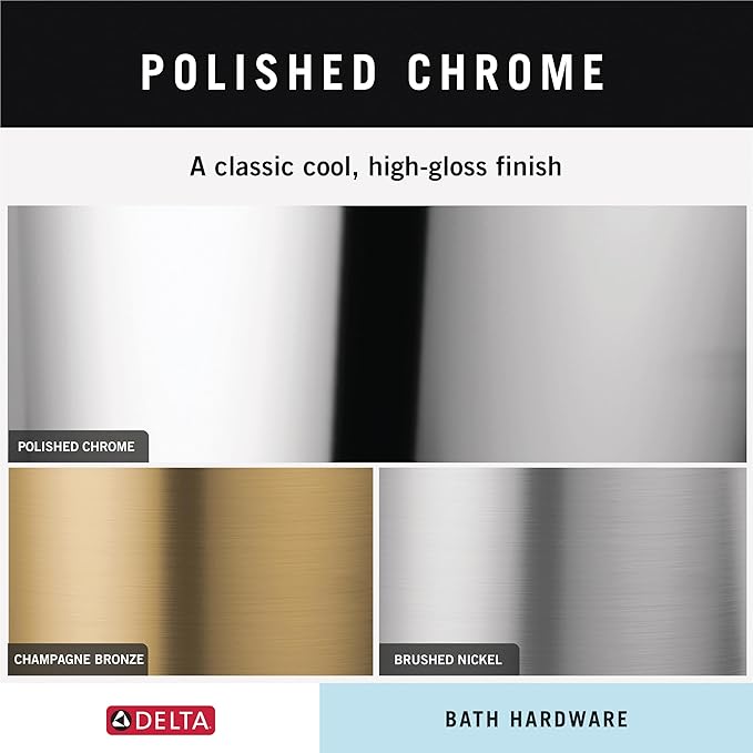 Delta Dryden (1-Pack) Hand Towel Holder Polished Chrome Towel Racks for Bathroom Wall Square Towel Ring Holder for Bath Towel Hanger for Kitchen, Bathroom Accessories 75146