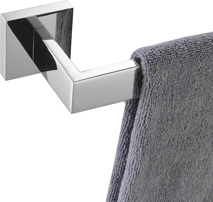 KOKOSIRI 24-Inch Single Towel Bar, Bathroom Kitchen Towel Holder, Wall Mounted SUS304 Stainless Steel Towel Rack, Polished Chrome, B4003CH-L24