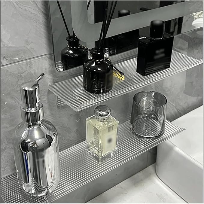 Bathroom Shelf Over Toilet, Plastic Storage Rack Toilet Supplies Single Layer Wall Mounted No Punching Simple(50)