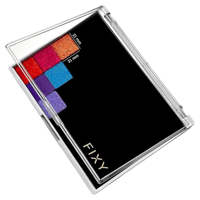 FIXY Empty Magnetic Makeup Palette with Clear Top, Small Palette- Organize, Depot & Declutter Makeup - Customize Your Palette - Travel and Eyeshadow Organizer - 5.7"x4.3"