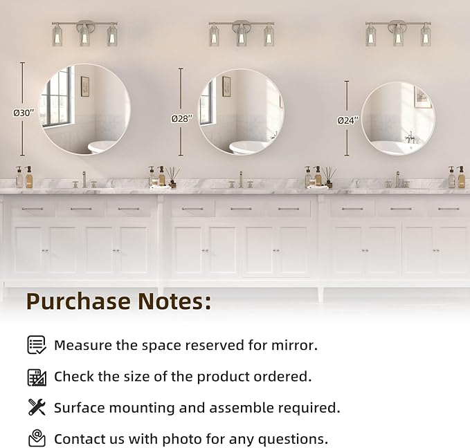 24 x 24 in Inch Round Medicine Cabinet Mirror White,Circular Bathroom Mirror with Storage Wall Mounted,Metal Framed Medicine Cabinets with Tempered Glass Adjustable Shelves for Bathroom Vanity