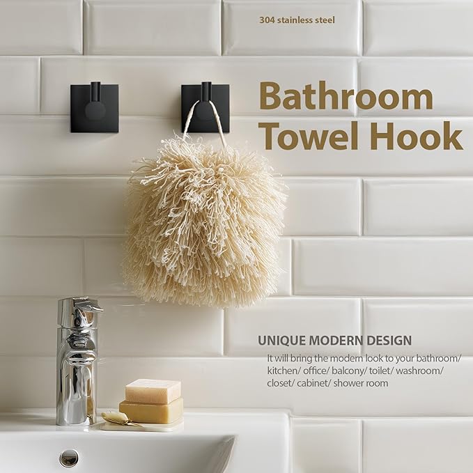 Bathroom Accessories Set Matte Black Towel bar Set, 4 piece Towel Rack Set Towel bar for Bathroom wall Mounted Durable 24 inch Towel bar Robe Hook Towel Ring Toilet Paper Holder