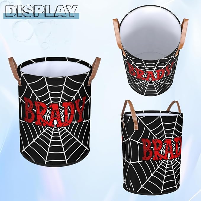 Spider Wed Personalized-Laundry-Hamper-Basket for Kids Custom Name Collapsible Storage Organizer Bin Dirty Clothes Toys Hamper for Boys Nursery in Laundry, Bedroom, Bathroom Wed-7