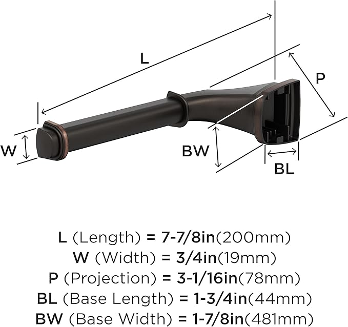 Amerock BH36031ORB | Oil Rubbed Bronze Single Post Toilet Paper Holder | 7-7/8 in. (200 mm) Length Toilet Tissue Holder | Revitalize | Bath Tissue Holder | Bathroom Hardware | Bath Accessories