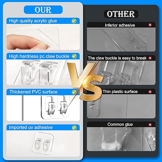 Shower Caddy Adhesive Replacement, Adhesive for Shower Caddy, Strong Shower Adhesive Strips Waterproof Transparent, No Drill Needed Holds 45 lbs for Bathroom Storage Shelves,Kitchen Racks-3PSC