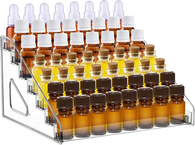 YEXEXINM 7 Tier Essential Oil Organizer,Clear Essential Oil Holder,Essential Oil Storage Shelf,Essential Oil Collection Display Rack Organizer Holds 5ml 10ml 15ml 30ml Essential Oils