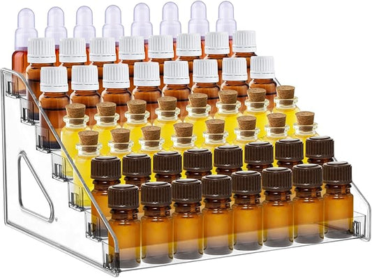 YEXEXINM 7 Tier Essential Oil Organizer,Clear Essential Oil Holder,Essential Oil Storage Shelf,Essential Oil Collection Display Rack Organizer Holds 5ml 10ml 15ml 30ml Essential Oils