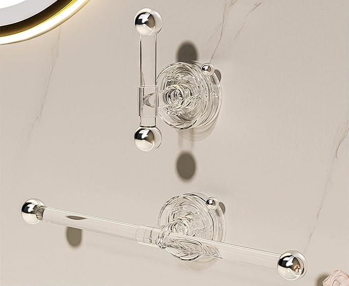 Set of Transparent Suction Cup Washcloth Bar & Suction Cup Hanger Hook Removable Reusable Suction Cup Rack for Shower Bathroom Kitchen (Transparent)