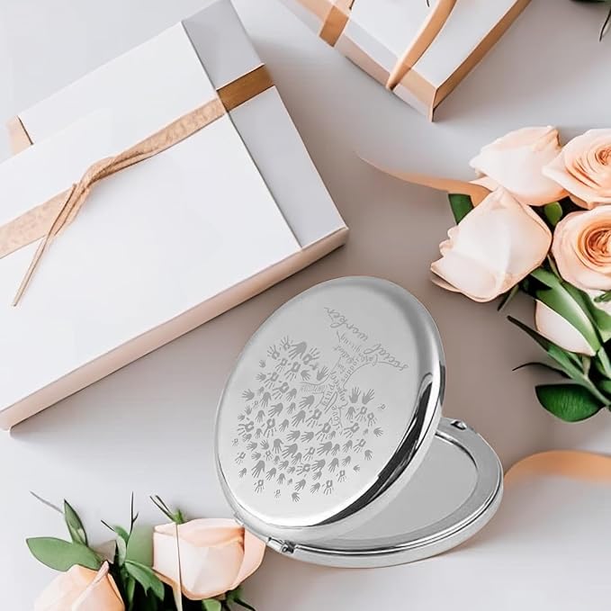 Social Worker Appreciation Gifts for Women, Social Work Month Volunteer Gift for BSW Compact Makeup Mirror
