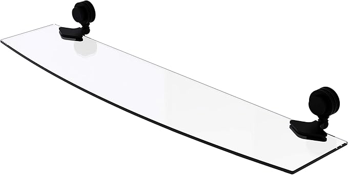Allied Brass 433D/24-BKM 433 D Venus Collection Inch Dotted Accents Glass Shelf, 24-Inch by 5-Inch, Matte Black