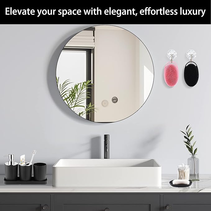 Bathroom Accessories Set, 11PCS Black Bathroom Accessory Set with Shower Curtain, Bath Brush, Trash Can, Soap Dispenser and Dish, Toilet Brush, Toothbrush Holder, Tumbler Cup, Q-tip Holders for Decor