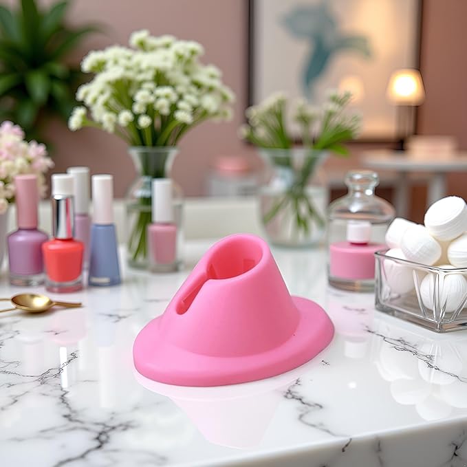 Pink Nail Polish Bottle Holder Soft Rubber Nail Polish Bottle Holder Anti-Spill Nail Polish Stand Display Manicure Tools Nail Art Polish
