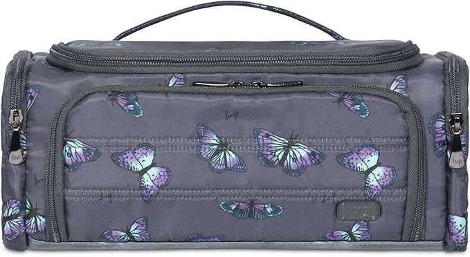 Lug Trolley Cosmetic Case, BUTTERFLY GREY