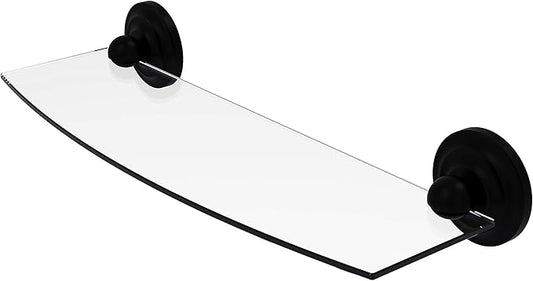 Allied Brass R-33/18-BKM R 33 Regal Collection Inch Glass Shelf, 18 Inch, Matte Black