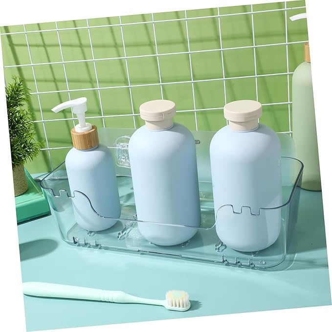 Alipis 2pcs Floating Shelves for Bathroom Wall Organizer for Bathroom Accessories Space Saving No Drill Installation Versatile Storage Holder Transparent Design