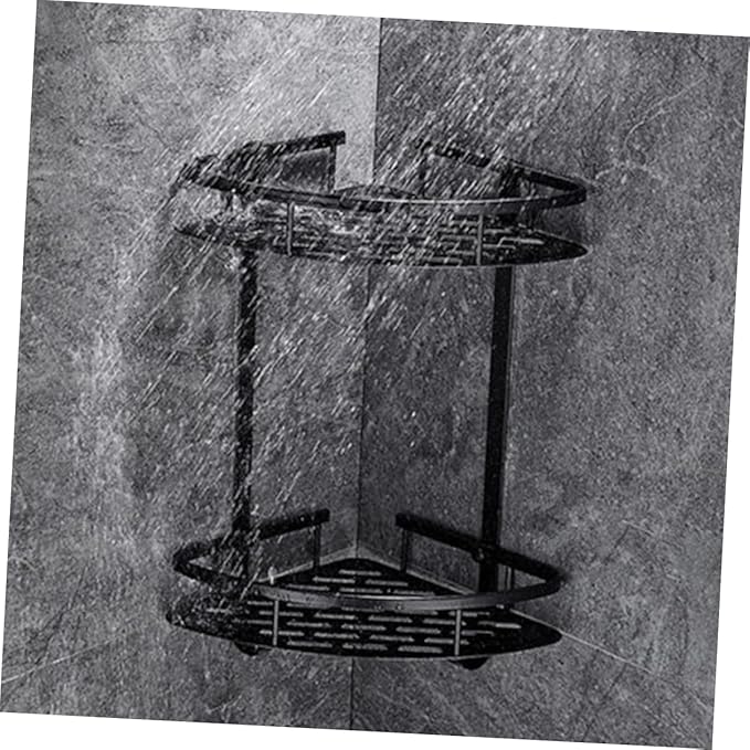 PRETYZOOM Space-Saving Wall-Mounted Bathroom Shelves Aluminum Organizer Rack Shampoo Soap Holder Modern for Surface