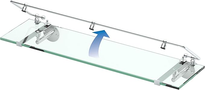 Gatco 1438C Glass Railing Shelf, Chrome