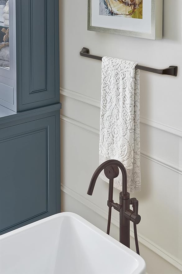Amerock BH36034ORB | Oil Rubbed Bronze Towel Bar | 24 in (610 mm) Towel Rack | Revitalize | Bathroom Towel Holder | Bathroom Hardware | Bath Accessories