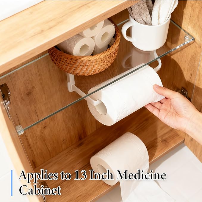 4 Pcs Medicine Cabinet Replacement Shelves 13 Inch Medicine Acrylic Shelves Wall-Mounted and Hanging Suitable for Bathroom Kitchen Living Room (Clear)