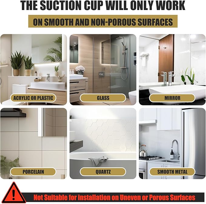 Matte Black Suction Cup Bathroom Accessories Set,Towel Racks for Bathroom,5 Piece Bathroom Hardware Set Restroom Accessories,Includes 24 inch Towel Bar,Towel Ring,Toilet Paper holder,Suction Cup Hooks