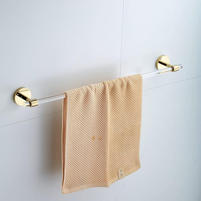 Acrylic Gold Towel Bar Towel Rack for Bathroom Wall Mounted Towel Holder Modern 22.2inch 56.5cm SHUNLI