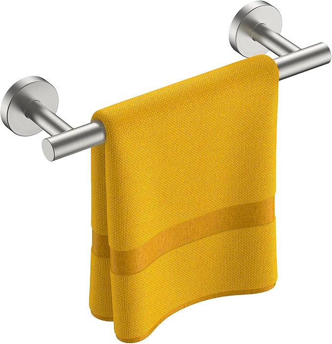 FORIOUS Towel Racks for Bathroom Wall Mounted, Stainless Steel Bathroom Towel Rack 11 Inch, Includes Wall Mounting Hardware (Brushed Nickel, Hanging Space 9-Inch)