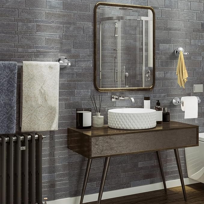 4 Piece Bathroom Hand Towel Holder Set, Adjustable Towel Racks for Bathroom Wall Mounted, Stainless Steel Chrome Towels Bar, 24 Inch Bath Room Accessories Set