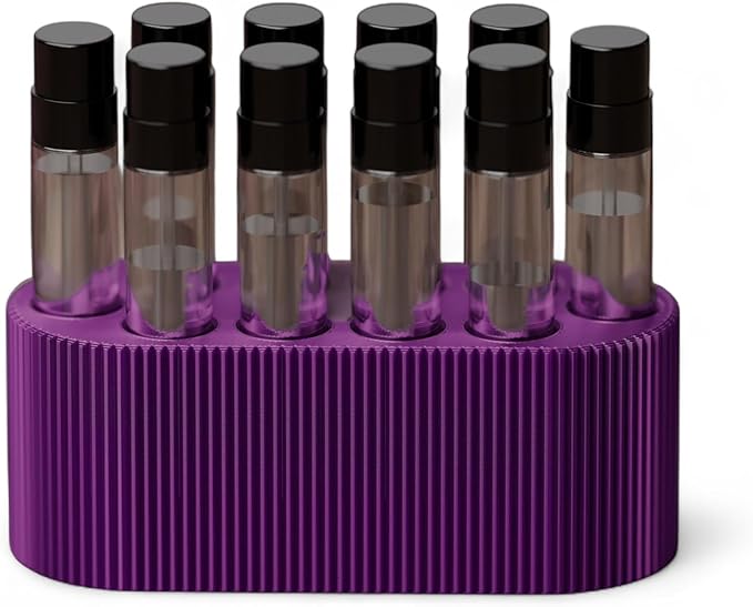 Perfume Sample Organizer for Bathroom or Vanity ?€? Ideal Makeup and Skincare Storage, Desk and Bathroom Counter Organizer, Gift for Her (2mL Purple - Fits Mini Perfume Samples)