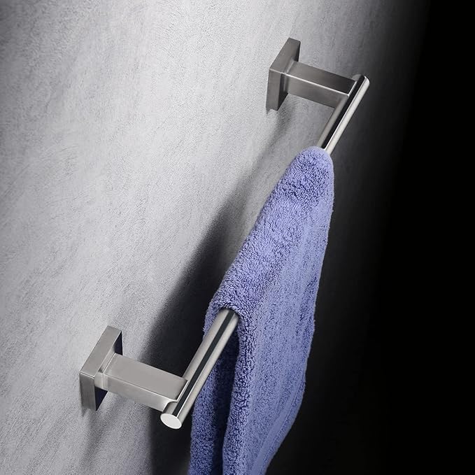 Miyili 15.75-Inch Towel Bar SUS 304 Stainless Steel Towel Holder Rack for Bathroom Wall Mount Brushed Finish, A02N40A