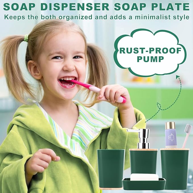 XLHOMO Dark Green Bathroom Sets with Shower Curtain and Rugs,Bathroom Sets Shower Curtain Set with Extra Soft and Absorbent Bathroom Rugs Green Bathroom Accessories