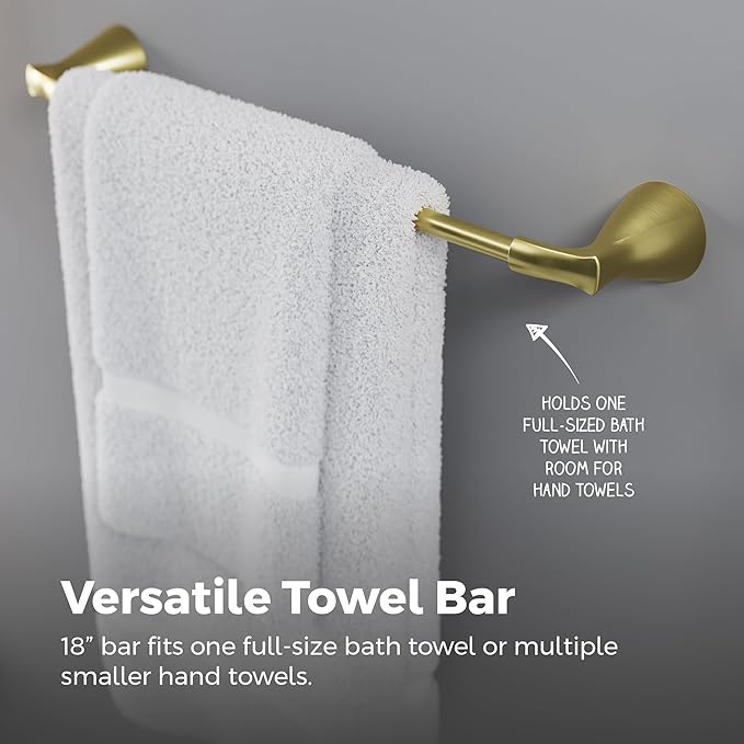 Pfister Willa Bath Towel Bar for Bathroom, 24-Inch, Wall-Mounted, Screw-in, Polished Chrome Finish, BTBWLL2C