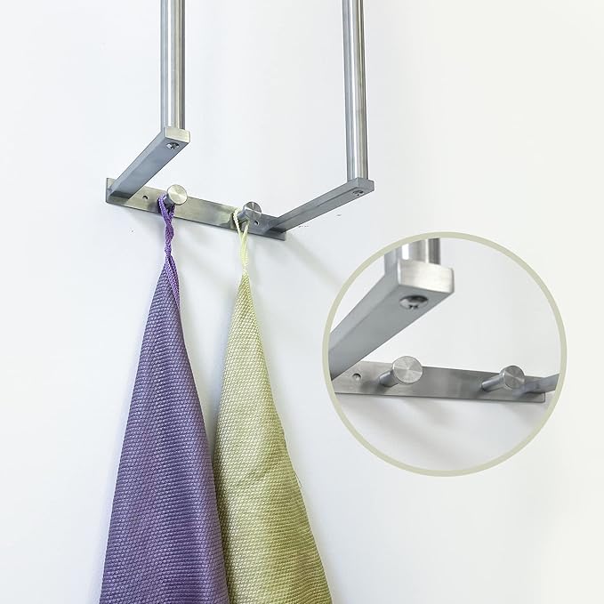 Towel Racks for Bathroom, Towel Holder for Bathroom Wall, 304 Stainless Steel Bathroom Towel Rack Wall Mounted for Storing Towels, Robes, Bathroom Towel Holder with Hooks, Bathroom Towel Storage, Pro