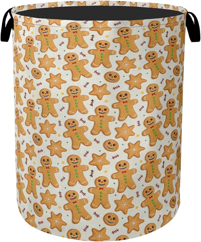 Cookie Pattern Laundry Basket with Handles - Extra Large Foldable Hamper for Bathroom/Laundry/Bedroom/Dorm, Washable Fabric Storage Bin